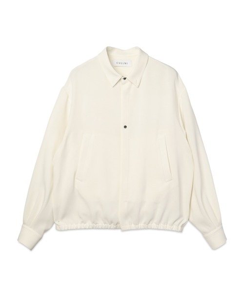 CULLNI(クルニ)の「Triacetate Airy Cloth Long Sleeve Shirt Blouson(ブルゾン・メンズ・オフホワイト/ネイビー/ブラウン/ブラック・1/2)」の2枚目の写真
