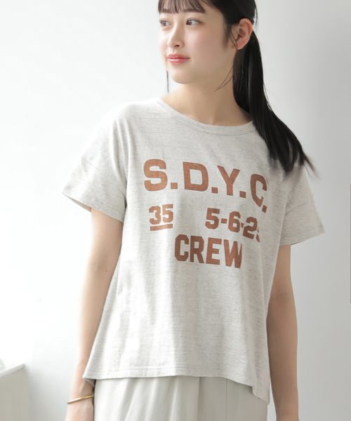 holidays（ホリデイズ）の「《追加》【HOLIDAYS COMFORT/ホリデーズ コンフォート】ラフィテンジクTEE（Tシャツ/カットソー・レディース・スミクロ/ライトグレー/グレー/ダークパープル・FREE）」の6枚目の写真