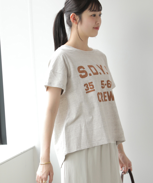 holidays（ホリデイズ）の「《追加》【HOLIDAYS COMFORT/ホリデーズ コンフォート】ラフィテンジクTEE（Tシャツ/カットソー・レディース・スミクロ/ライトグレー/グレー/ダークパープル・FREE）」の7枚目の写真