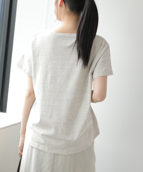holidays（ホリデイズ）の「《追加》【HOLIDAYS COMFORT/ホリデーズ コンフォート】ラフィテンジクTEE（Tシャツ/カットソー・レディース・スミクロ/ライトグレー/グレー/ダークパープル・FREE）」の8枚目の写真