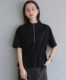 &g'aime | 【&g'aime 】ハーフジップペプラムトップス Half-Zip Peplum Top(Tシャツ/カットソー)