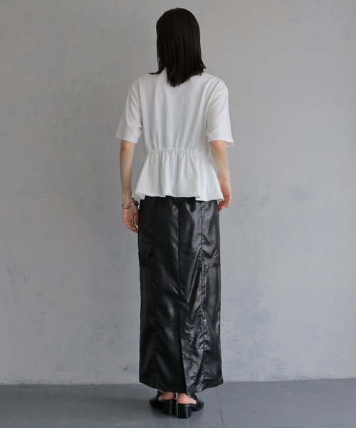 &g'aime(アンジェム)の「【&g'aime 】ハーフジップペプラムトップス Half-Zip Peplum Top(Tシャツ/カットソー・レディース・ブラック/ホワイト・FREE)」の21枚目の写真