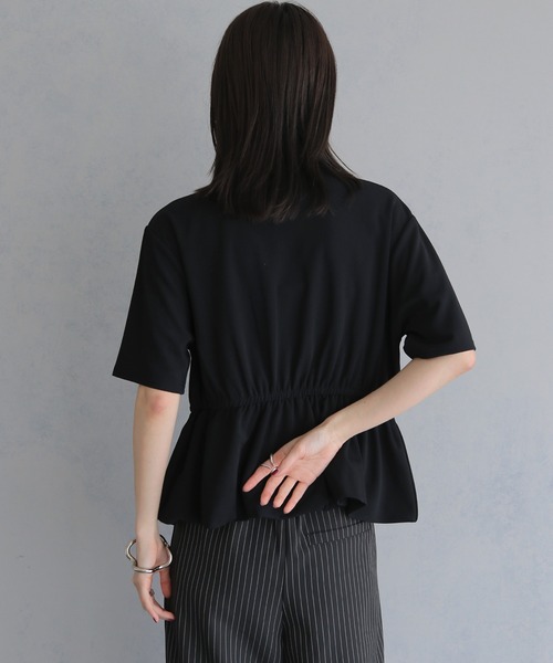 &g'aime(アンジェム)の「【&g'aime 】ハーフジップペプラムトップス Half-Zip Peplum Top(Tシャツ/カットソー・レディース・ブラック/ホワイト・FREE)」の16枚目の写真