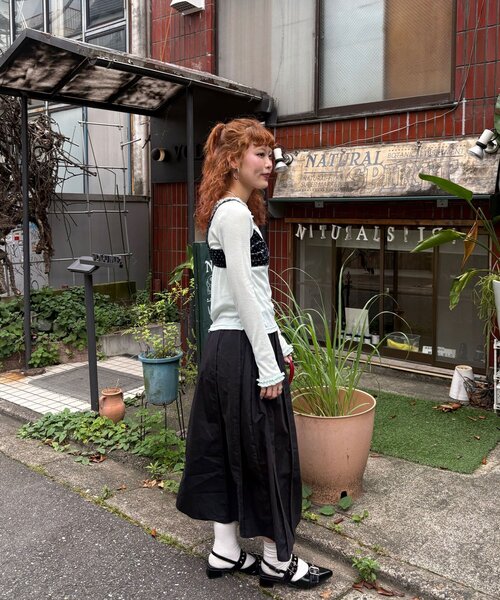CIAOPANIC(チャオパニック)の「コクーンシルエットミモレ丈スカート(スカート・レディース・ブラック/レッド/ホワイト・ONE SIZE)」の6枚目の写真