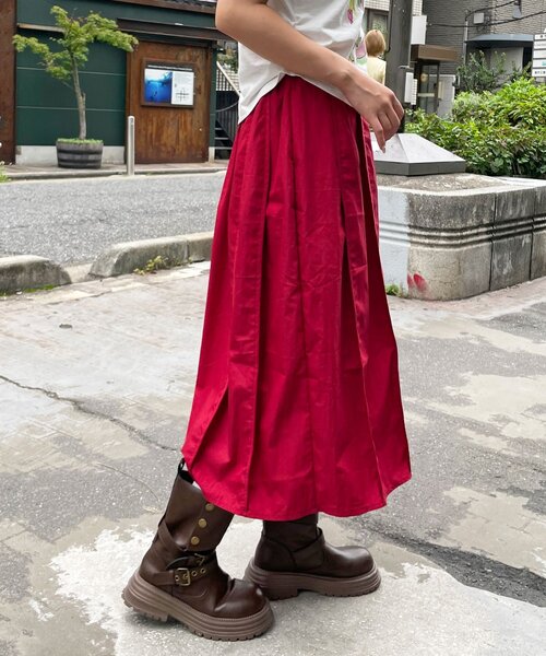 CIAOPANIC(チャオパニック)の「コクーンシルエットミモレ丈スカート(スカート・レディース・ブラック/レッド/ホワイト・ONE SIZE)」の9枚目の写真