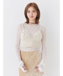 Ungrid | アシメデザインレースロングスリーブTee(Tシャツ/カットソー)