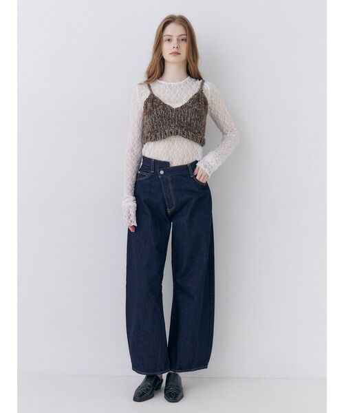 Ungrid(アングリッド)の「アシメデザインレースロングスリーブTee(Tシャツ/カットソー・レディース・オフホワイト/ブラック・FREE)」の3枚目の写真