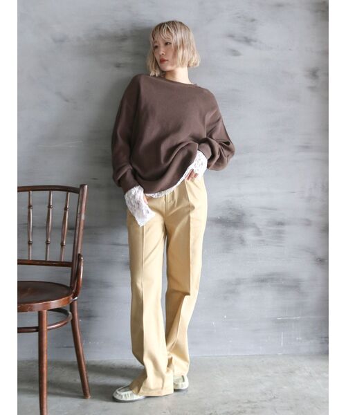 Ungrid(アングリッド)の「アシメデザインレースロングスリーブTee(Tシャツ/カットソー・レディース・オフホワイト/ブラック・FREE)」の9枚目の写真