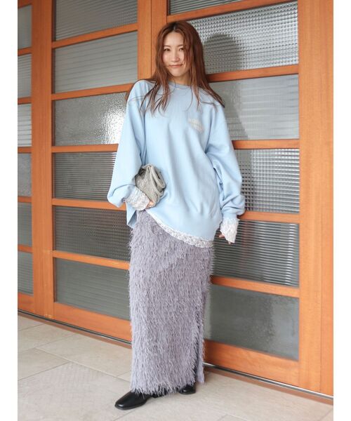 Ungrid(アングリッド)の「アシメデザインレースロングスリーブTee(Tシャツ/カットソー・レディース・オフホワイト/ブラック・FREE)」の10枚目の写真