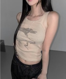 Y2K SYNAPSE FACTORY（ワイツーケー シナプスファクトリー）の「【フラワープリント】タンクトップ（Tシャツ/カットソー）」
