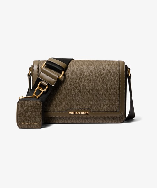 MICHAEL KORS(マイケルコース)の「HUDSON フラップ クロスボディ ウィズ ポーチ ミニ - MKシグネチャー(ショルダーバッグ・メンズ・グリーン系・FREE)」の1枚目の写真