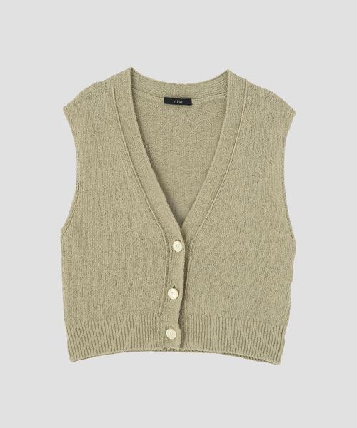 YLEVE(イレーヴ)の「YLEVE / COTTON BOUCLE KNIT VEST(カーディガン/ボレロ・レディース・カーキ・1)」の3枚目の写真