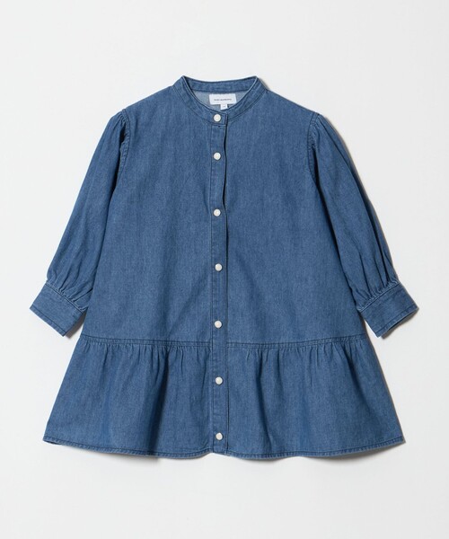 green label relaxing(グリーンレーベルリラクシング)の「デニム スタンドカラー フリル ワンピース / キッズ 100cm-160cm(ワンピース・キッズ・コバルトブルー/ネイビー・100cm/110cm/160cm/120cm/150cm/140cm/130cm)」の8枚目の写真
