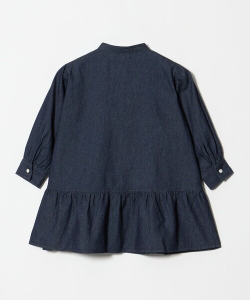 green label relaxing(グリーンレーベルリラクシング)の「デニム スタンドカラー フリル ワンピース / キッズ 100cm-160cm(ワンピース・キッズ・コバルトブルー/ネイビー・100cm/110cm/160cm/120cm/150cm/140cm/130cm)」の9枚目の写真