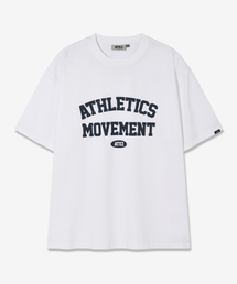 アスレチックロゴプリントオーバーサイズ半袖Tシャツ[ホワイト]