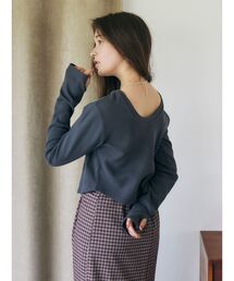 バックオープンハニカムショートロングスリーブTee