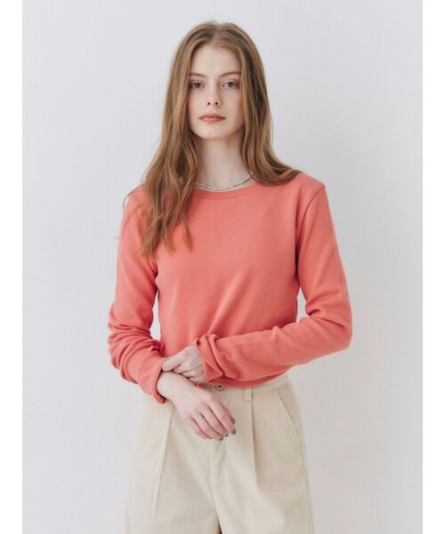 Ungrid(アングリッド)の「バックオープンハニカムショートロングスリーブTee(Tシャツ/カットソー・レディース・ライトグレー/ピンク/チャコールグレー・FREE)」の5枚目の写真