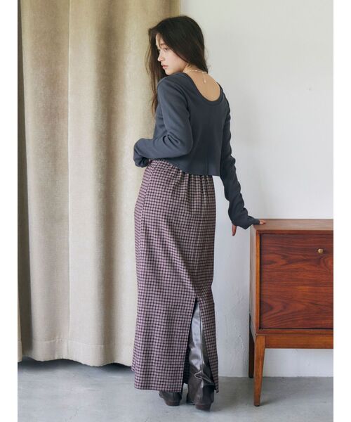 Ungrid(アングリッド)の「バックオープンハニカムショートロングスリーブTee(Tシャツ/カットソー・レディース・ライトグレー/ピンク/チャコールグレー・FREE)」の14枚目の写真