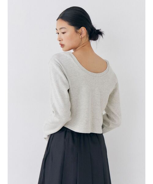 Ungrid(アングリッド)の「バックオープンハニカムショートロングスリーブTee(Tシャツ/カットソー・レディース・ライトグレー/ピンク/チャコールグレー・FREE)」の16枚目の写真
