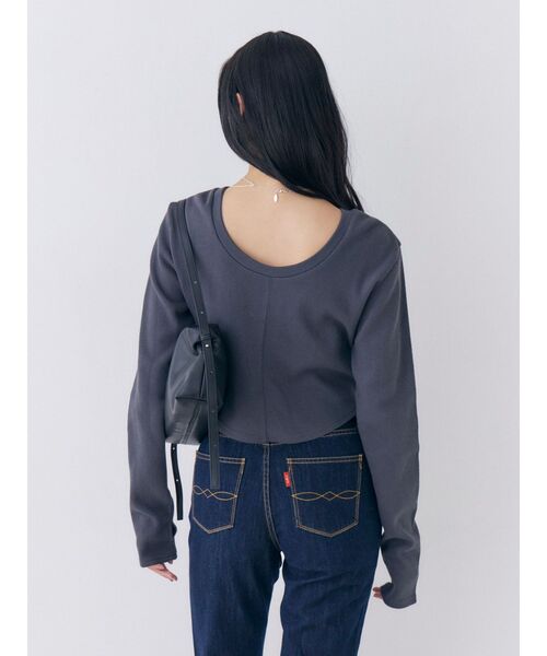 Ungrid(アングリッド)の「バックオープンハニカムショートロングスリーブTee(Tシャツ/カットソー・レディース・ライトグレー/ピンク/チャコールグレー・FREE)」の19枚目の写真