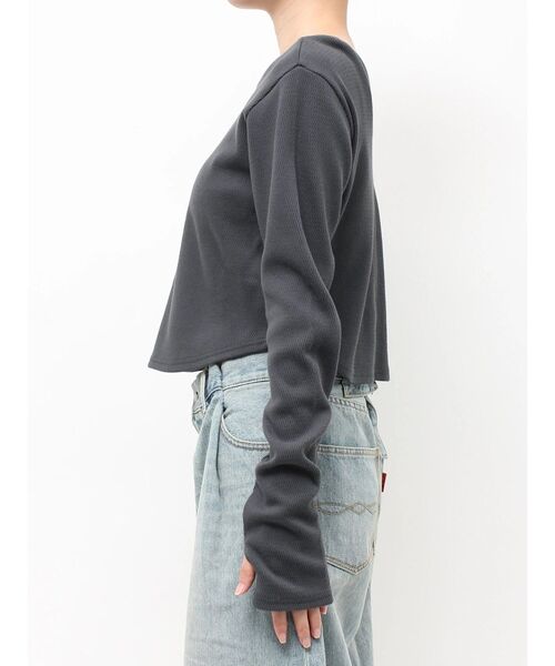 Ungrid(アングリッド)の「バックオープンハニカムショートロングスリーブTee(Tシャツ/カットソー・レディース・ライトグレー/ピンク/チャコールグレー・FREE)」の22枚目の写真