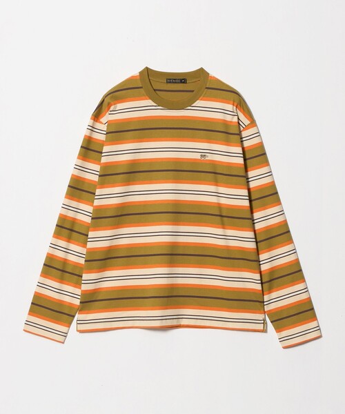 SCYE BASICS(サイベーシックス)の「<SCYE BASICS> ボーダー ロングスリーブ Tシャツ(Tシャツ/カットソー・メンズ・オレンジ/ターコイズブルー系・40/38/36)」の2枚目の写真