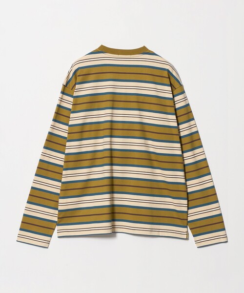 SCYE BASICS(サイベーシックス)の「<SCYE BASICS> ボーダー ロングスリーブ Tシャツ(Tシャツ/カットソー・メンズ・オレンジ/ターコイズブルー系・40/38/36)」の3枚目の写真