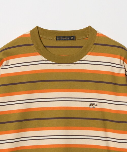 SCYE BASICS(サイベーシックス)の「<SCYE BASICS> ボーダー ロングスリーブ Tシャツ(Tシャツ/カットソー・メンズ・オレンジ/ターコイズブルー系・40/38/36)」の9枚目の写真