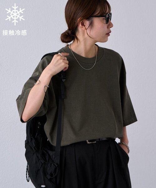 DISCOAT(ディスコート)の「【Enlude】接触冷感ピグメントTシャツ《ユニセックス》(Tシャツ/カットソー・メンズ・ブラック/ブラウン/オフホワイト・MEDIUM/LARGE)」の3枚目の写真