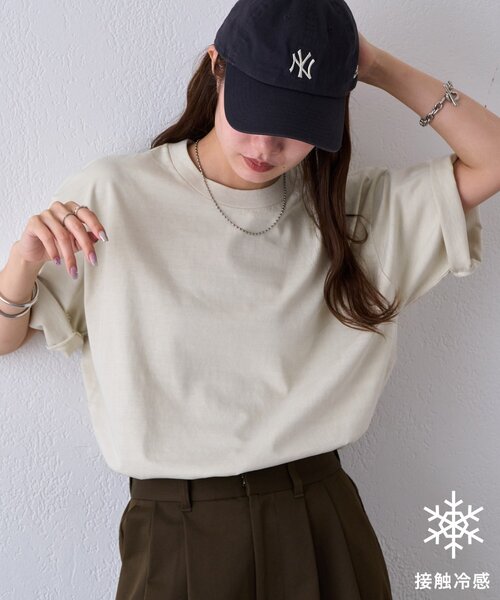 DISCOAT(ディスコート)の「【Enlude】接触冷感ピグメントTシャツ《ユニセックス》(Tシャツ/カットソー・メンズ・ブラック/ブラウン/オフホワイト・MEDIUM/LARGE)」の2枚目の写真