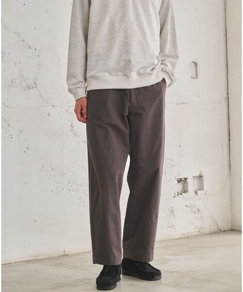 green label relaxing(グリーンレーベルリラクシング)の「TC ツイル ピーチ バレル ワイド パンツ W4(その他パンツ・メンズ・ベージュ/ブラック/ダークブラウン・M/S/L/XL)」の3枚目の写真