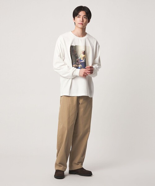 green label relaxing(グリーンレーベルリラクシング)の「TC ツイル ピーチ バレル ワイド パンツ W4(その他パンツ・メンズ・ベージュ/ブラック/ダークブラウン・M/S/L/XL)」の5枚目の写真
