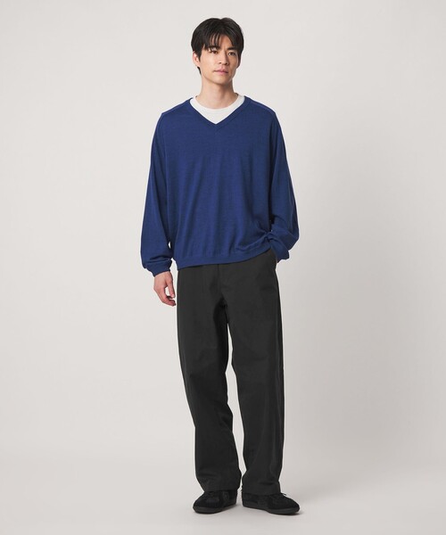 green label relaxing(グリーンレーベルリラクシング)の「TC ツイル ピーチ バレル ワイド パンツ W4(その他パンツ・メンズ・ベージュ/ブラック/ダークブラウン・M/S/L/XL)」の6枚目の写真