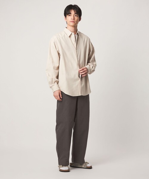 green label relaxing(グリーンレーベルリラクシング)の「TC ツイル ピーチ バレル ワイド パンツ W4(その他パンツ・メンズ・ベージュ/ブラック/ダークブラウン・M/S/L/XL)」の8枚目の写真