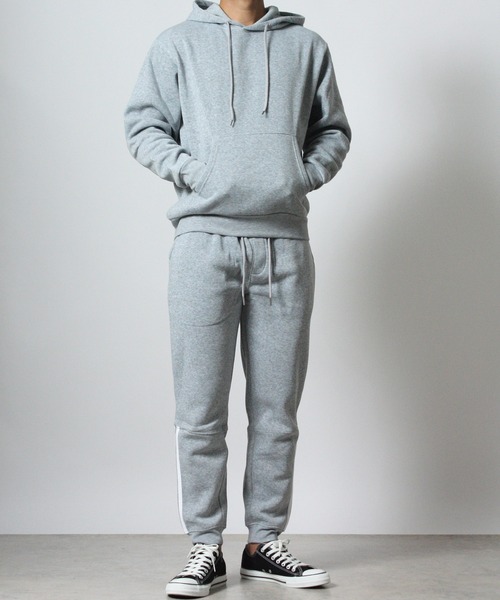 NYLAUS（ナイラス）の「【Nylaus】裏起毛 サイドライン スウェットパンツ スリムパンツ ストレッチパンツ（スウェットパンツ・メンズ・ブラック/チャコール/杢グレー・M）」の4枚目の写真