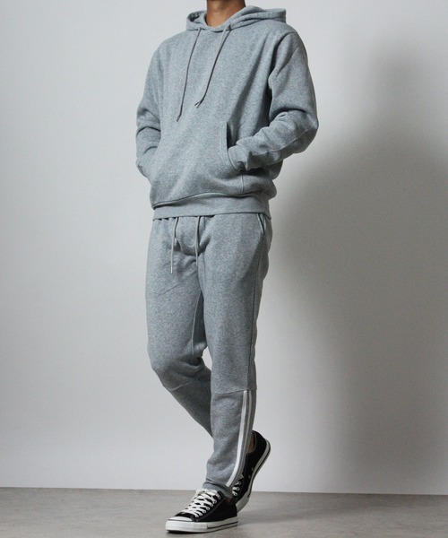 NYLAUS（ナイラス）の「【Nylaus】裏起毛 サイドライン スウェットパンツ スリムパンツ ストレッチパンツ（スウェットパンツ・メンズ・ブラック/チャコール/杢グレー・M）」の6枚目の写真
