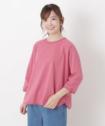 綿天竺 ラグランワイド7分袖プルオーバー