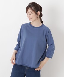 綿天竺 ラグランワイド7分袖プルオーバー
