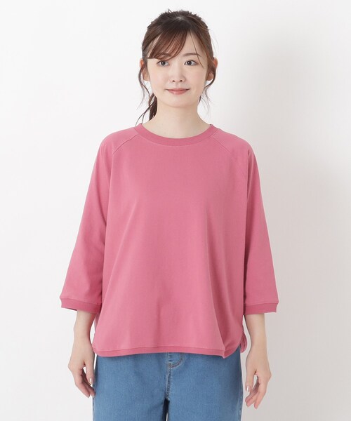 one'sterrace(ワンズテラス)の「綿天竺 ラグランワイド7分袖プルオーバー(Tシャツ/カットソー・レディース・グリーン系その他6/ブルー系その他7/ブラック系8/ピンク系9/アイボリー系8・02)」の9枚目の写真