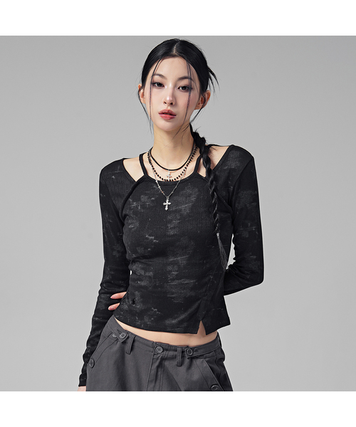 AVANDRESS(アバンドレス )の「タシャフォグストラップレイヤーティー_2COL(Tシャツ/カットソー・レディース・ホワイト/ブラック・SMALL/MEDIUM)」の1枚目の写真