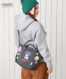 ルートート / スヌーピー トートバッグ 2way ショルダーバッグ 刺繍 リサイクルコットン IP.デリ.シシュウ.ピーナッツ-1K