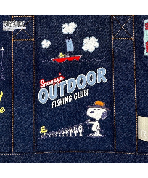 PEANUTS(ピーナッツ)の「ルートート / スヌーピー トートバッグ 2way ショルダーバッグ 刺繍 リサイクルコットン IP.デリ.シシュウ.ピーナッツ-1K(ショルダーバッグ・レディース・グレー/サックスブルー/ネイビー・FREE)」の16枚目の写真
