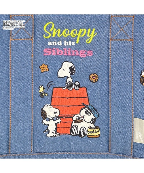 PEANUTS(ピーナッツ)の「ルートート / スヌーピー トートバッグ 2way ショルダーバッグ 刺繍 リサイクルコットン IP.デリ.シシュウ.ピーナッツ-1K(ショルダーバッグ・レディース・グレー/サックスブルー/ネイビー・FREE)」の17枚目の写真