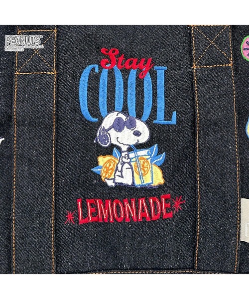 PEANUTS(ピーナッツ)の「ルートート / スヌーピー トートバッグ 2way ショルダーバッグ 刺繍 リサイクルコットン IP.デリ.シシュウ.ピーナッツ-1K(ショルダーバッグ・レディース・グレー/サックスブルー/ネイビー・FREE)」の18枚目の写真