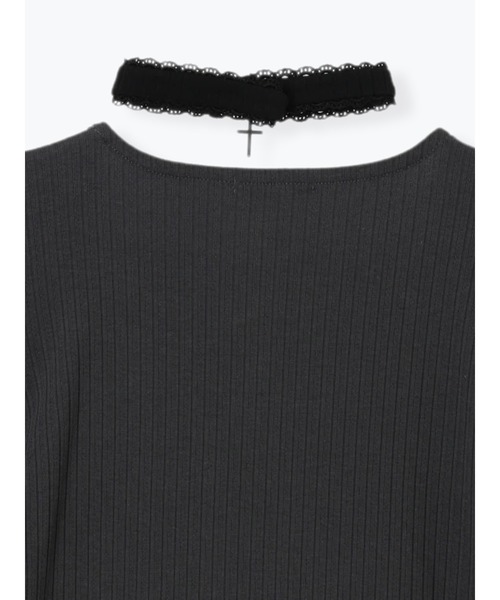 NOEMIE(ノエミー)の「ゴシックスクエアヨークチョーカー付きカットソー(Tシャツ/カットソー・レディース・パープル/ダークグレー/ブラック・M)」の21枚目の写真