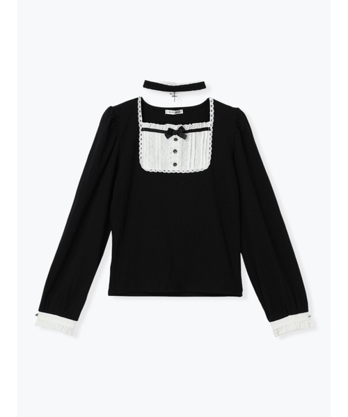 NOEMIE(ノエミー)の「ゴシックスクエアヨークチョーカー付きカットソー(Tシャツ/カットソー・レディース・パープル/ダークグレー/ブラック・M)」の16枚目の写真