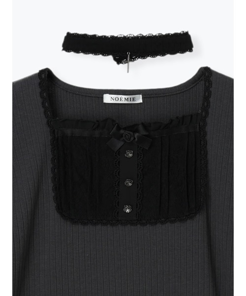 NOEMIE(ノエミー)の「ゴシックスクエアヨークチョーカー付きカットソー(Tシャツ/カットソー・レディース・パープル/ダークグレー/ブラック・M)」の20枚目の写真