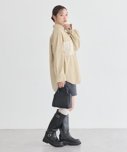 earth music&ecology（アースミュージックアンドエコロジー）の「レースレイヤードショートパンツ（その他パンツ・レディース・ベージュ/グレー/ブラック・FREE）」の22枚目の写真