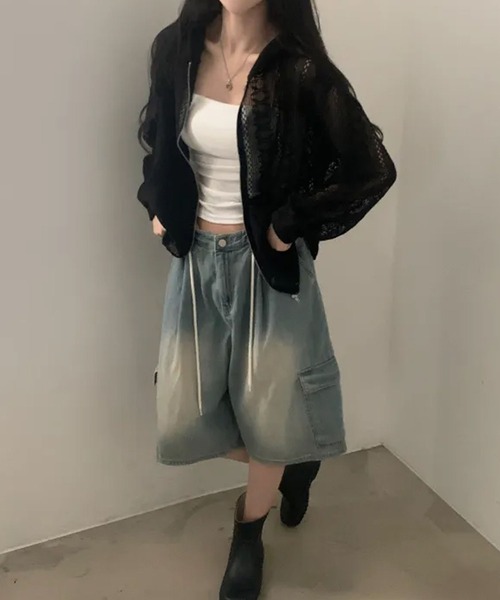Kuroba(クロバ)の「総レースZipパーカー(パーカー・レディース・ブラック/オフホワイト・FREE)」の19枚目の写真