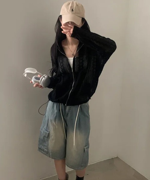 Kuroba(クロバ)の「総レースZipパーカー(パーカー・レディース・ブラック/オフホワイト・FREE)」の22枚目の写真